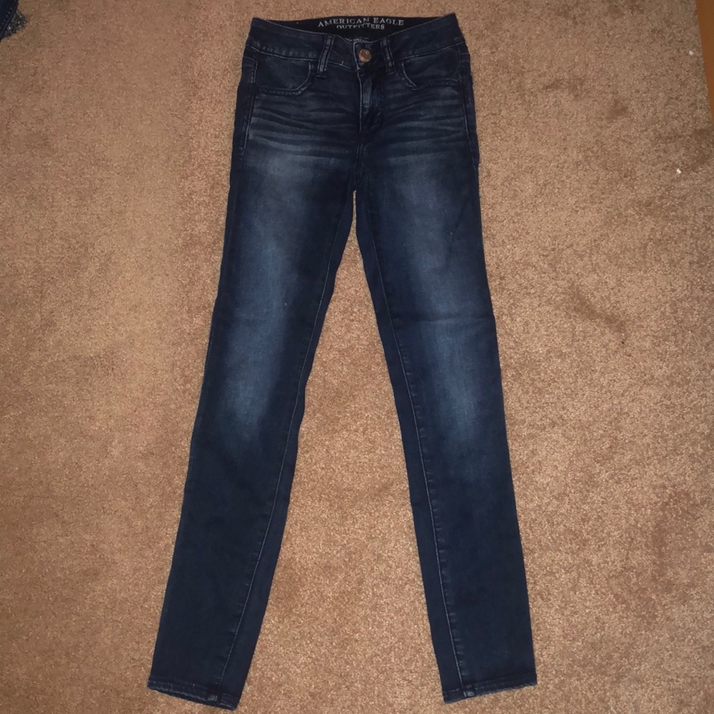 American Eagle dark wash high rise jeans